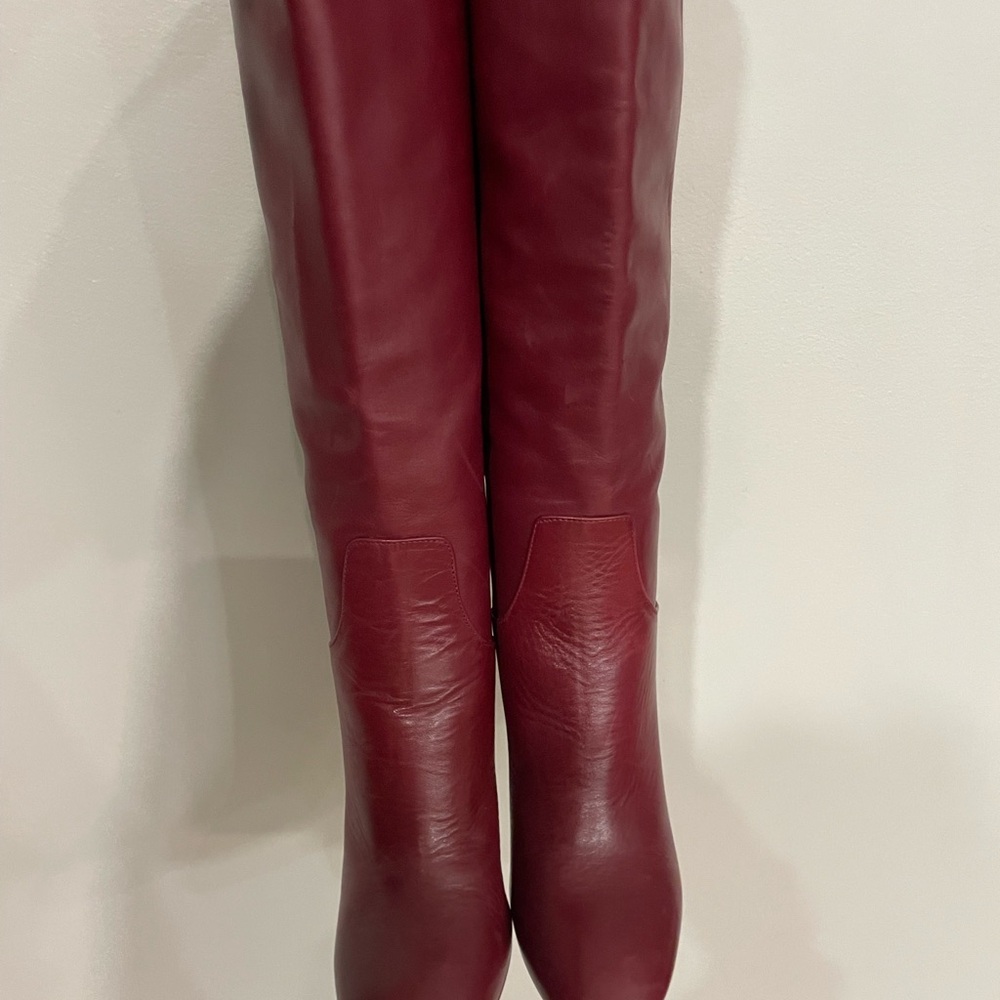 Zara burgundy leather boots - Picture 6 of 12